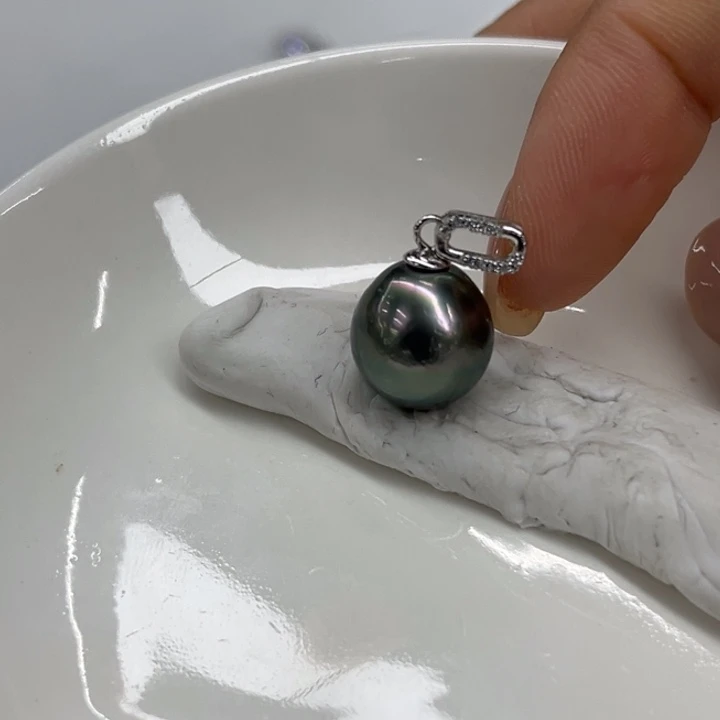 银S925镶嵌吊坠(不含链)海水珍珠11-12mm