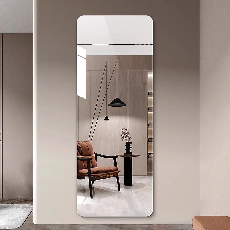 轻奢穿衣镜全身落地镜金框贴墙壁挂式入户试衣镜客厅家用挂墙镜子