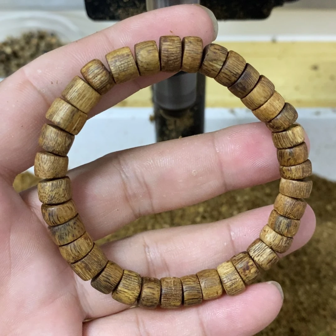 沉香碎屑沉香08桶珠九分沉天然保真