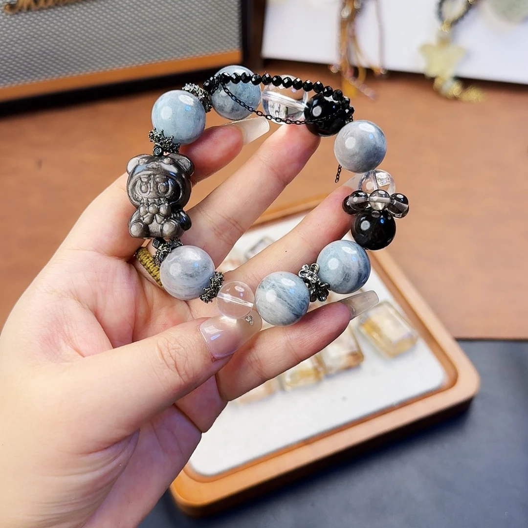 水晶手链合金拉布布