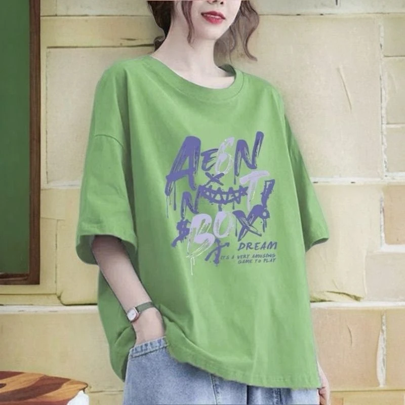 清仓捡漏纯棉短袖T恤女夏季大码显瘦宽松韩版时尚妈妈装百搭半袖