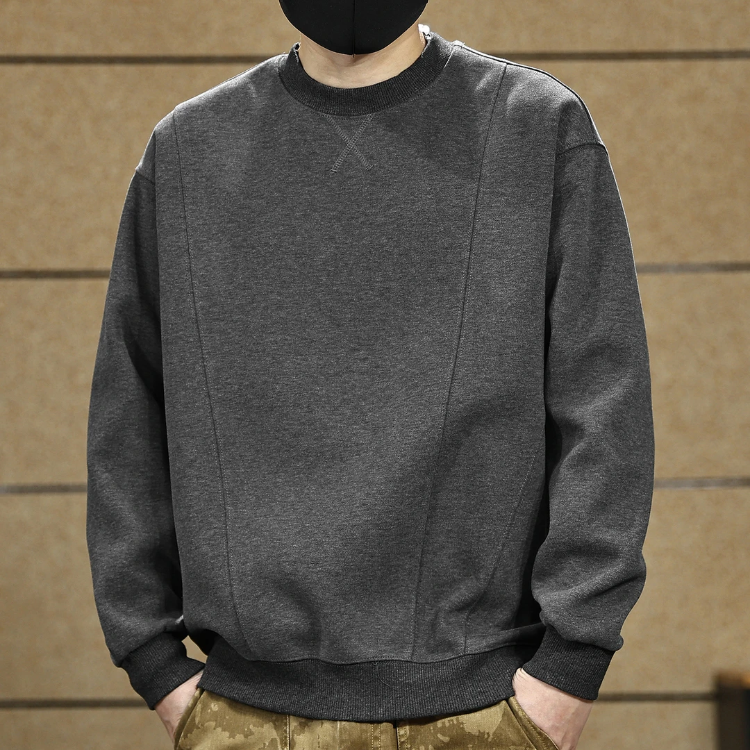 美式重磅拼接卫衣男士春秋季2025新款潮牌宽松大码休闲长袖上衣男