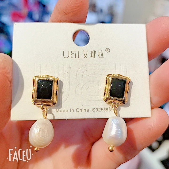 925银仿珍珠耳饰 纯银耳环防过敏珍珠耳饰网红百搭个性素款银针耳