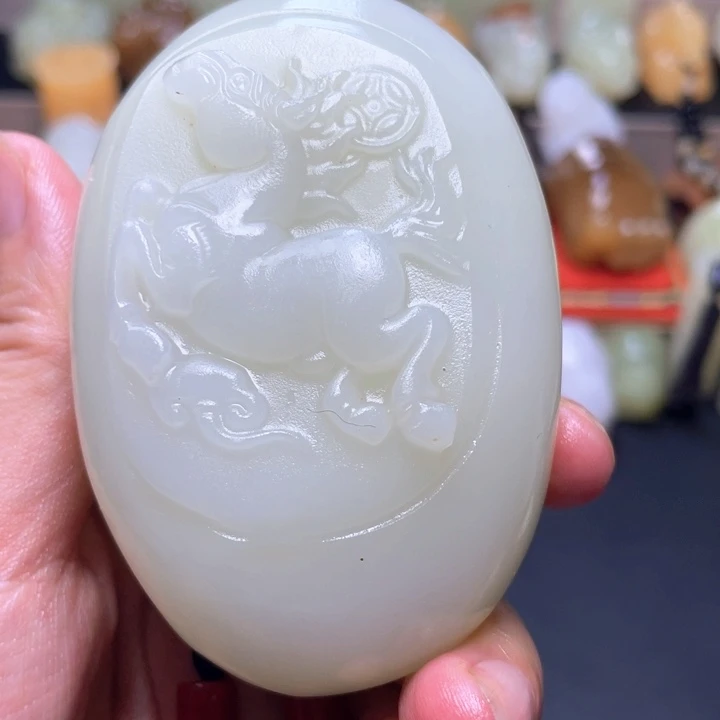 石材方解石手把件