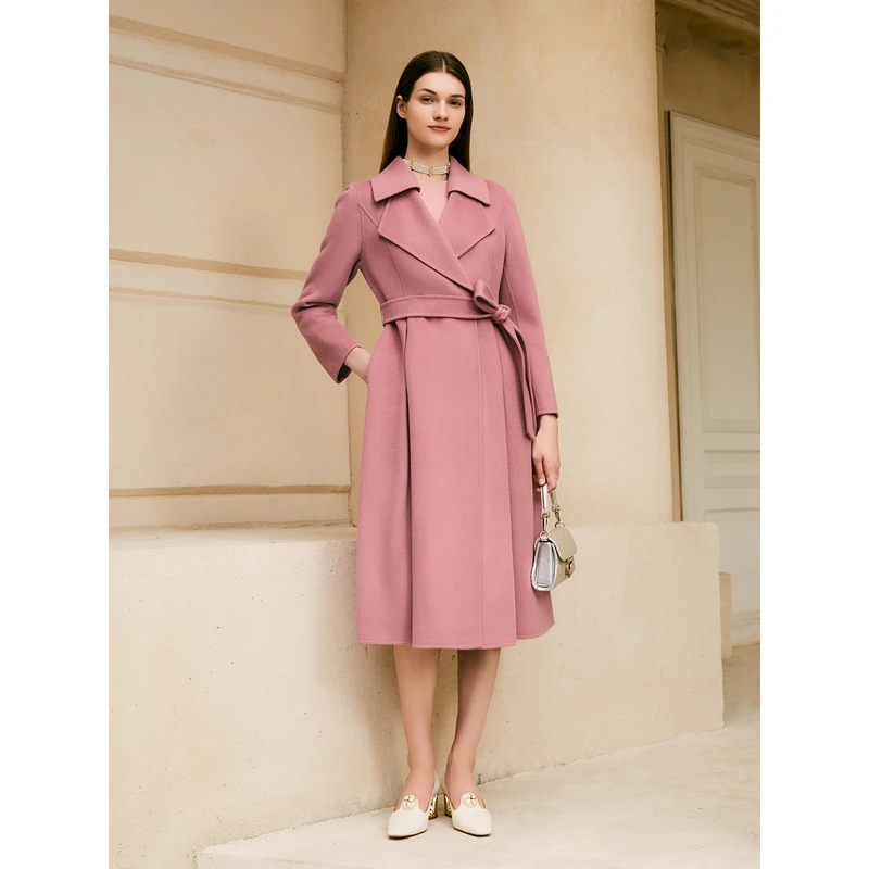 Song of Song歌中歌显瘦气质轻奢时尚收腰毛呢外套5C64380030