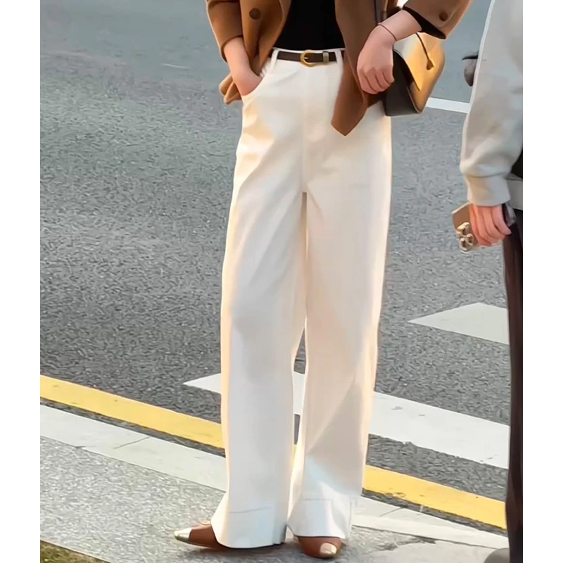 2025春装新款轻奢百搭直筒裤显瘦时尚气质女款九分裤子W05-1152