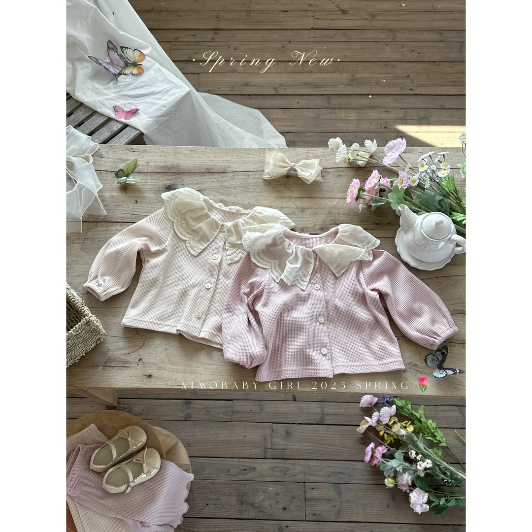 NIMO【桃桃华夫饼-上衣】韩版春季新款宝宝可爱时尚百搭花边上衣