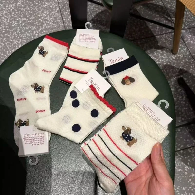 【5双装】可爱属性的透气漏网堆堆袜T52