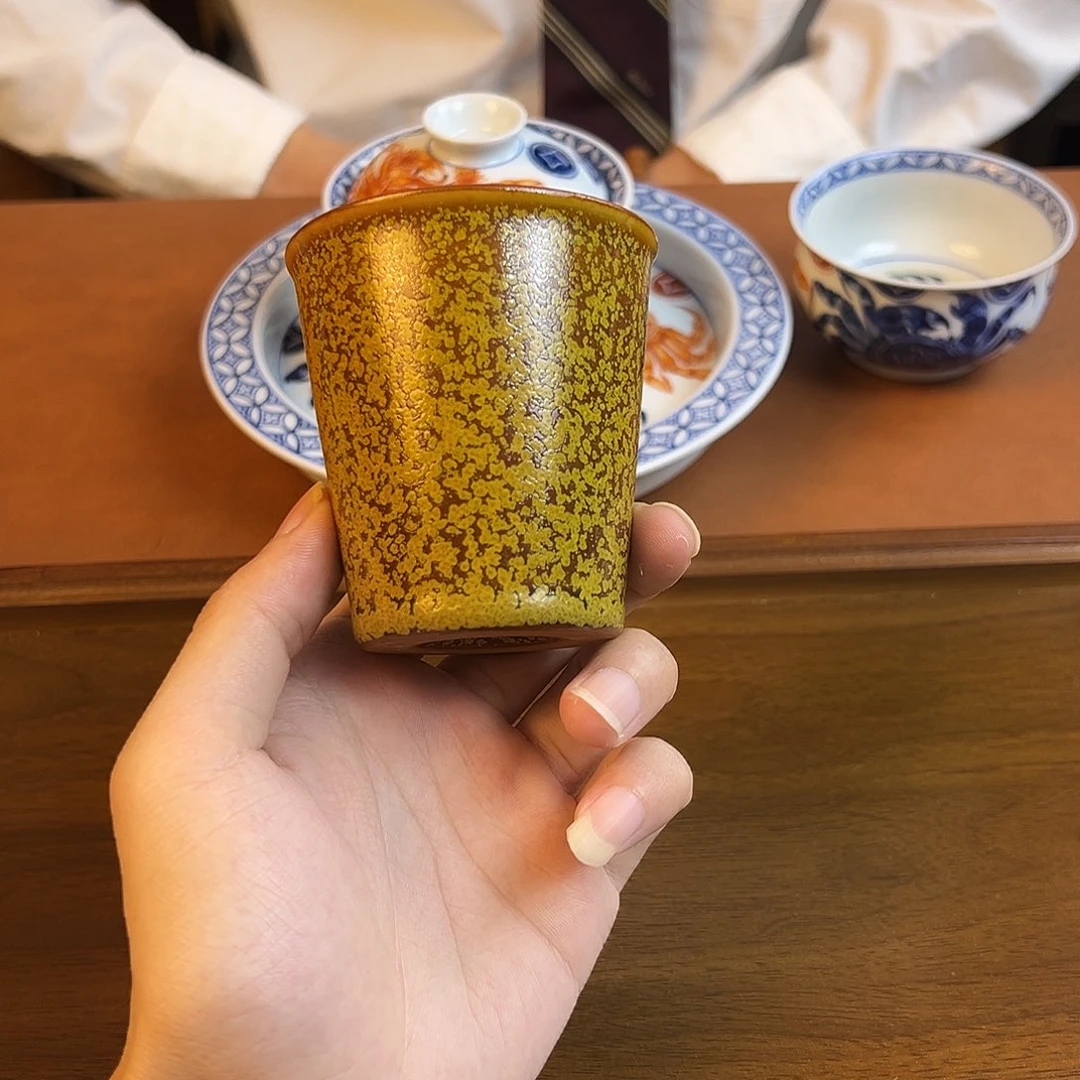 问青坊气窑茶叶末可乐杯