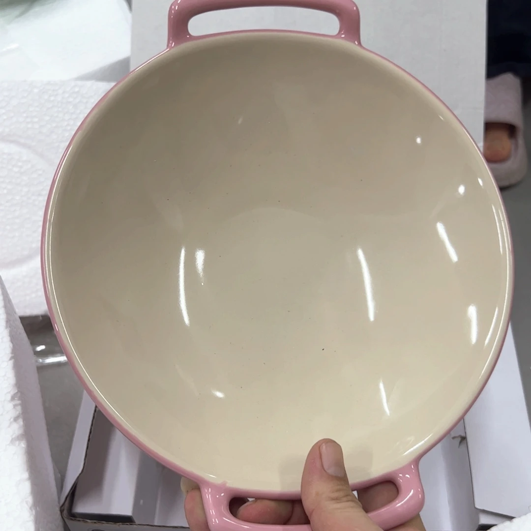 老姊妹家瓷器好漂亮粉色双耳盘