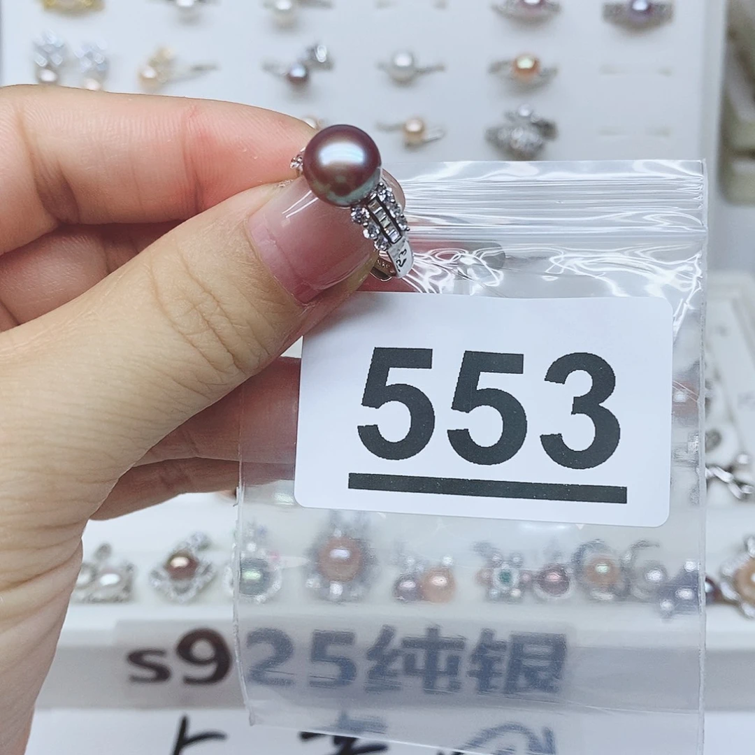 戒指银S925镶嵌淡水珍珠幸**安553
