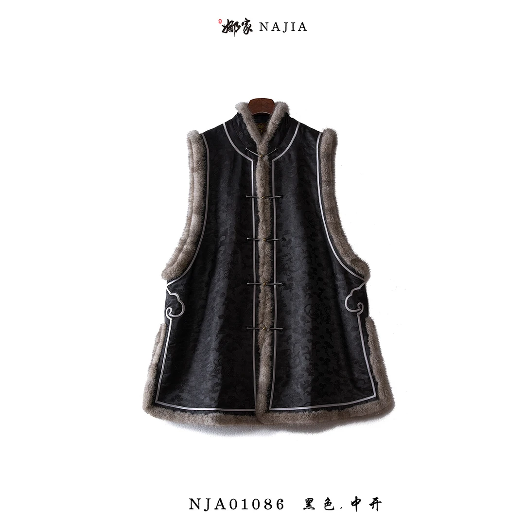 娜家·棉马甲保暖国风复古马甲重工百搭