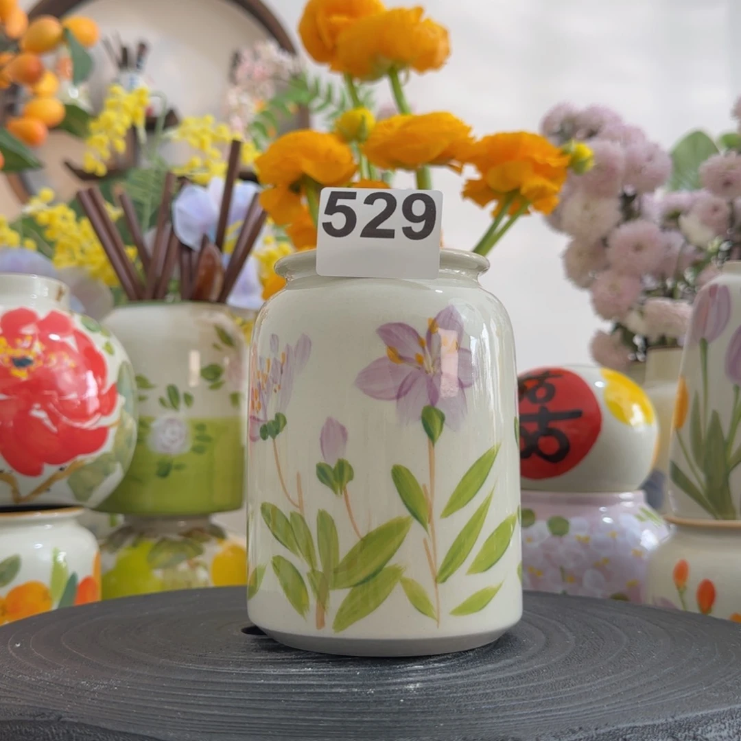 摆件景德镇原创手绘陶瓷花瓶摆件