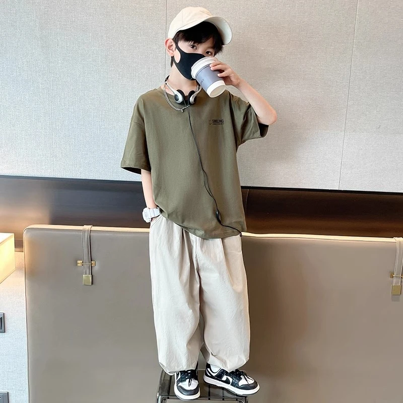 儿童装男童夏装套装2025新款酷帅气运动中大童薄款男孩夏款夏季潮