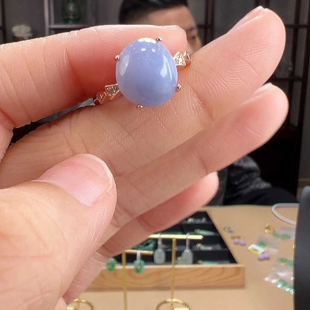 翡翠银S925镶嵌戒指戒指80