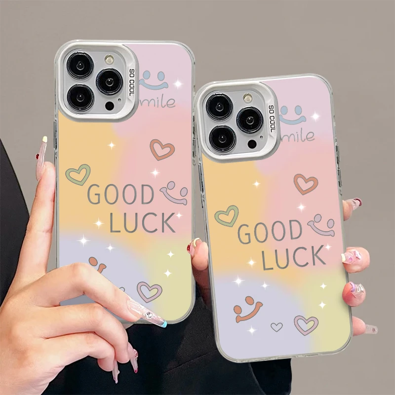 奥菲顿渐变爱心笑脸适用iphone16元气手机壳华为vivo小米15oppo套