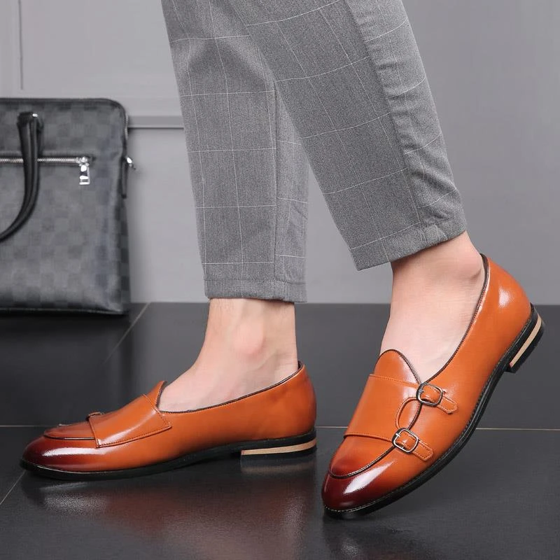 新款一脚蹬小皮鞋男士韩版复古休闲时尚乐福鞋潮流套脚豆豆鞋男鞋