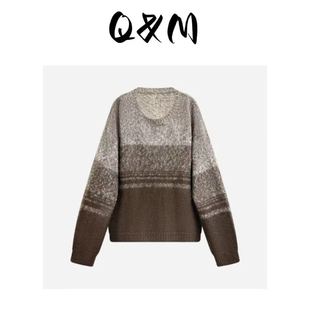 八月【马海毛渐变毛衣】秋季别致慵懒风针织衫上衣女6849