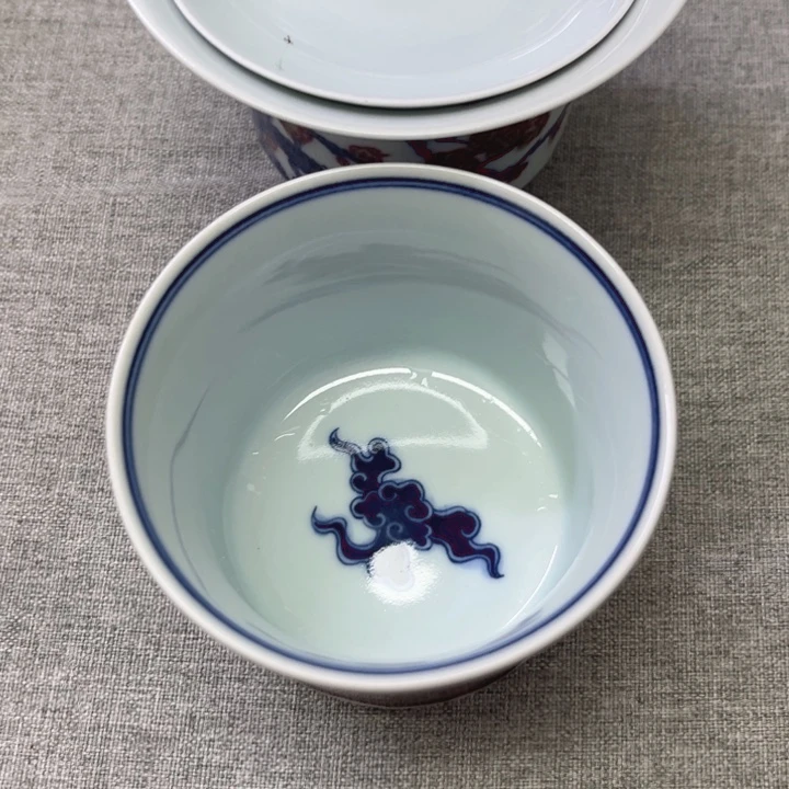 魂***月景德镇陶瓷釉里红