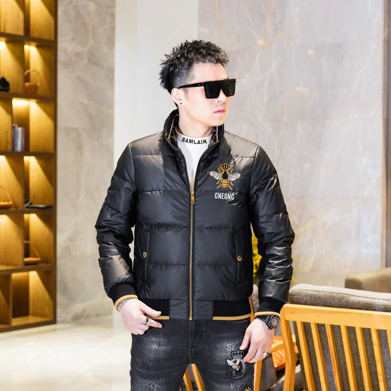 欧洲站新款立领羽绒服男士30-40岁轻薄加厚保暖防寒服冬季外套男