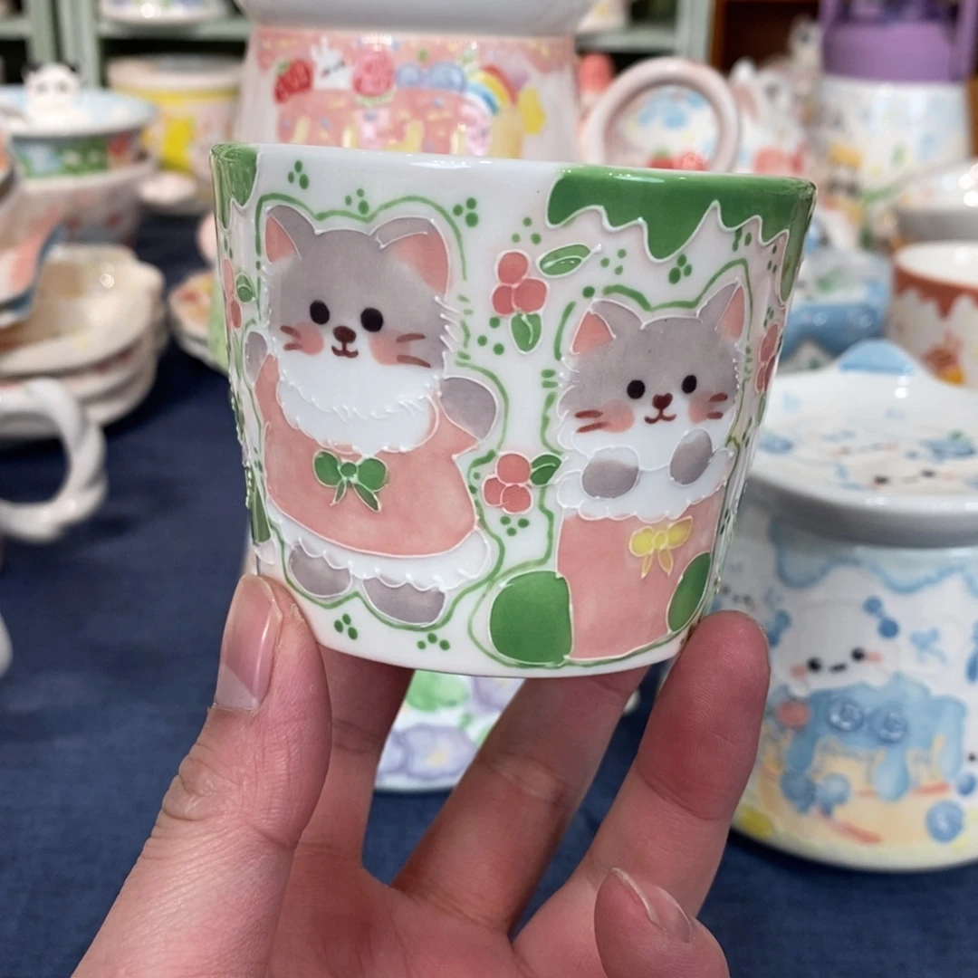 瓷片小猫手握杯福利