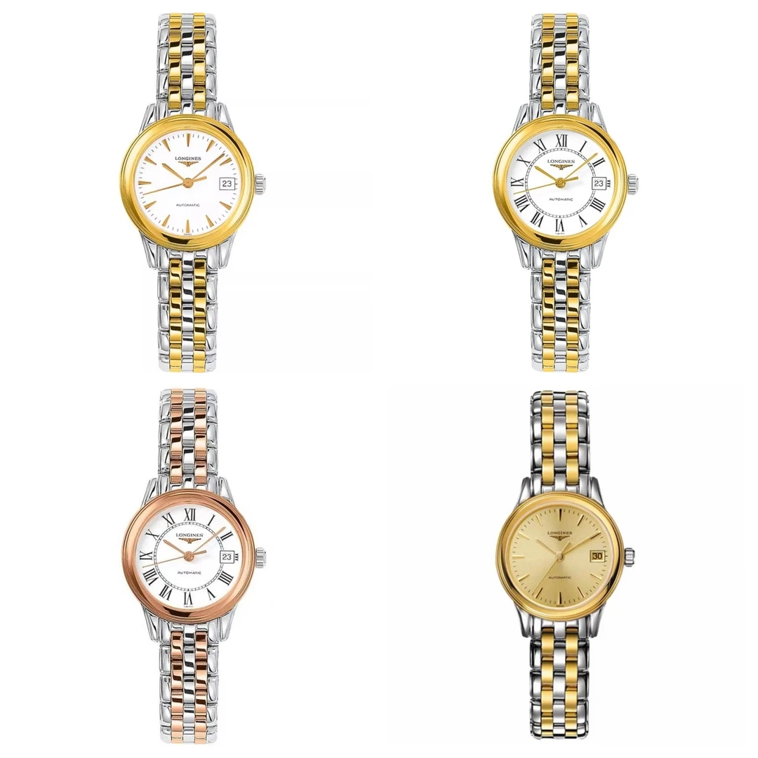 99新 Longines/浪琴 军旗274/机械/玫瑰金白盘罗马/表径26mm/女士