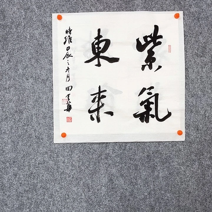 回金华老师作品紫气东来46×46厘米