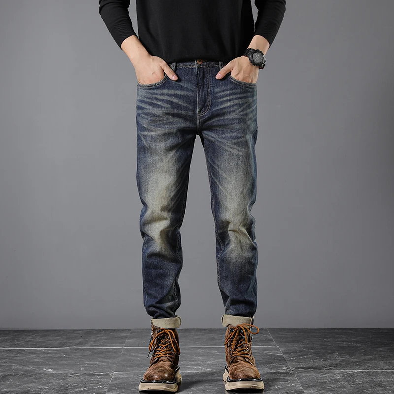 赤耳丹宁直筒牛仔裤男士宽松潮牌复古裤子百搭复古2025春季新款