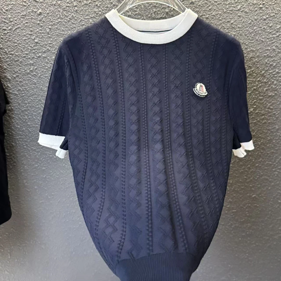高端奢品针织衫时尚修身不褪色短袖毛针织衫极简风衫 君