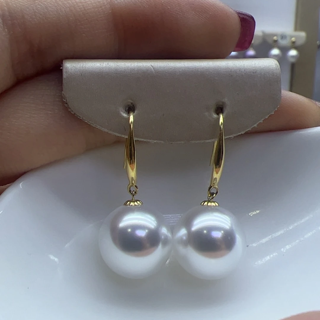 淡水珍珠耳饰18K金镶嵌