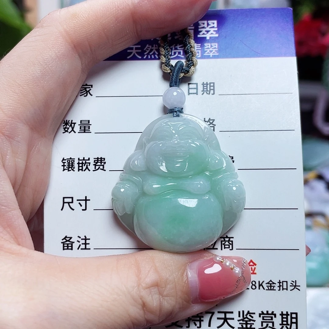 翡翠未镶嵌颈饰佛公26