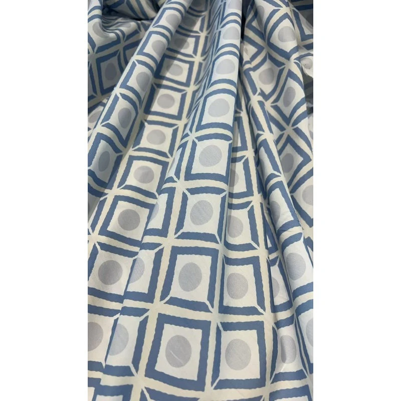 RATTI 纯棉面料方块印花衬衫连衣裙布 宽140CM 意大利进口