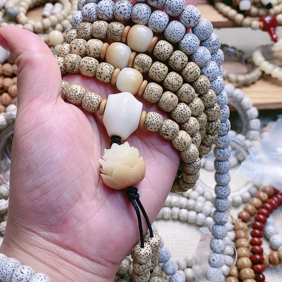 手串星月菩提定制顺白菩提10*9m m108颗