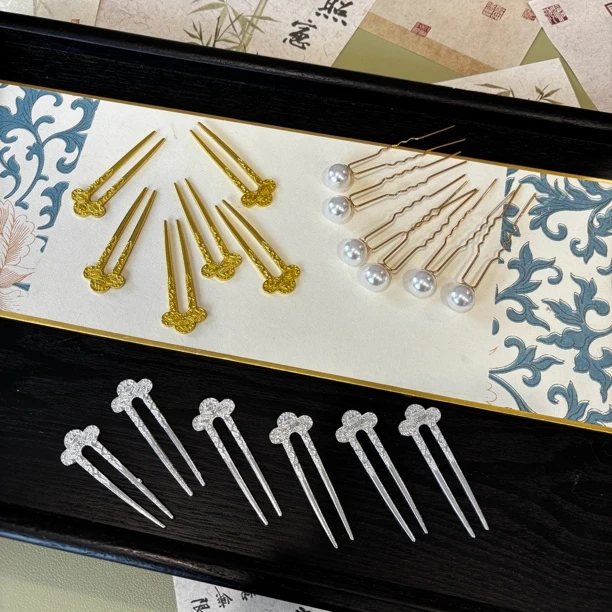 十八只装点缀小簪双面簪百搭手工发簪簪子汉服配饰