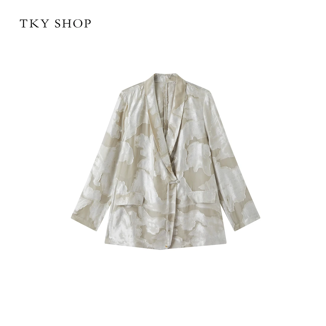 TKYSHOP【桑蚕丝】肌理感西装外套女夏新款宽松薄西服 10H1CA00B058