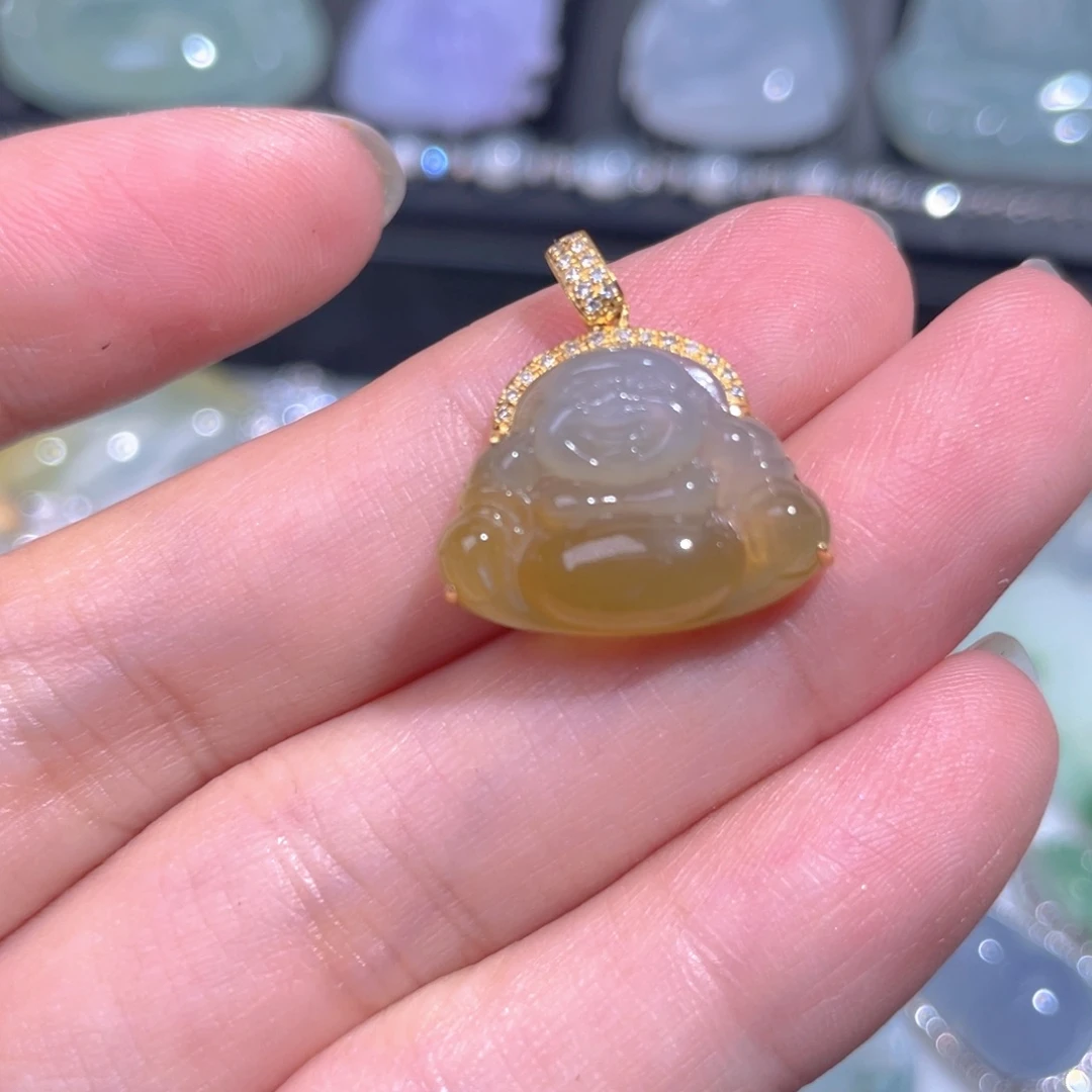 颈饰18K金镶嵌翡翠翡翠