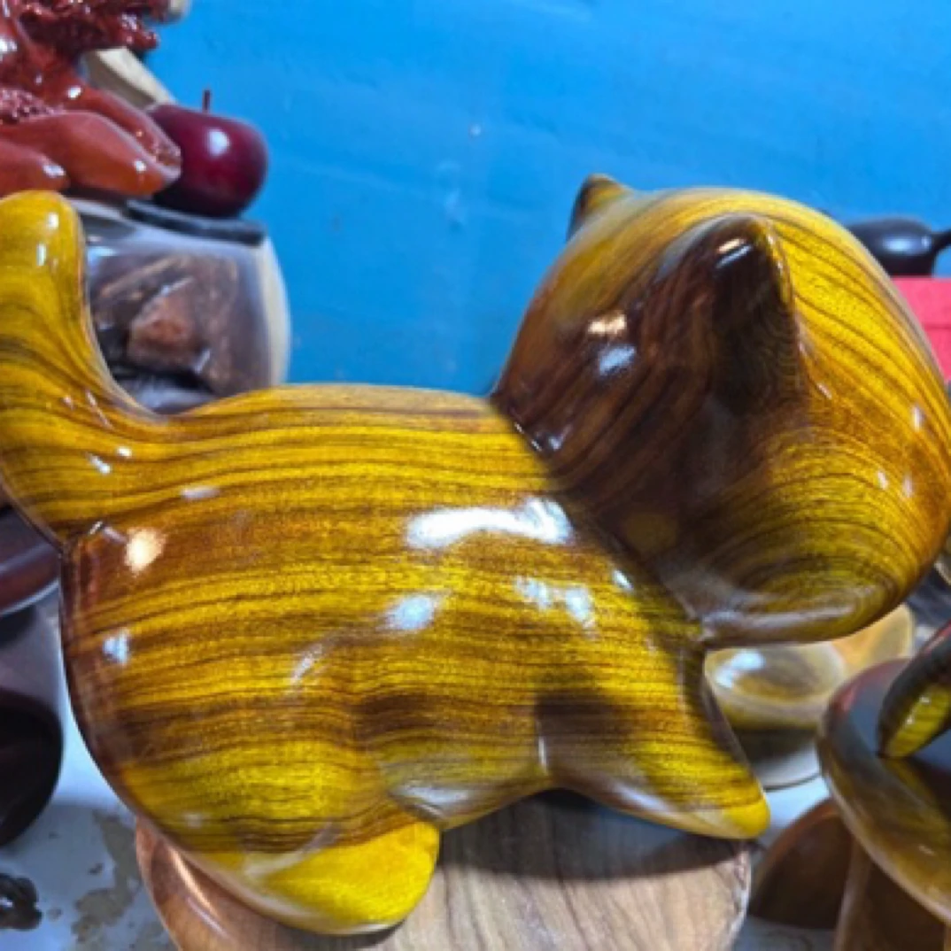 赏心红木《猫》桌面精品摆件