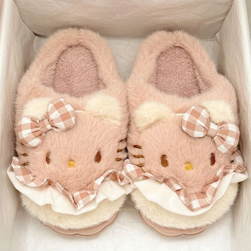 棉拖鞋女厚底高跟家用室内可爱兔子增高拖鞋冬加绒保暖月子鞋yj