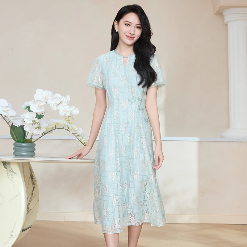 【粉丝专享】BuouBuou【白玉蝴蝶】法式高定利巴蕾丝连衣裙女BKCG127