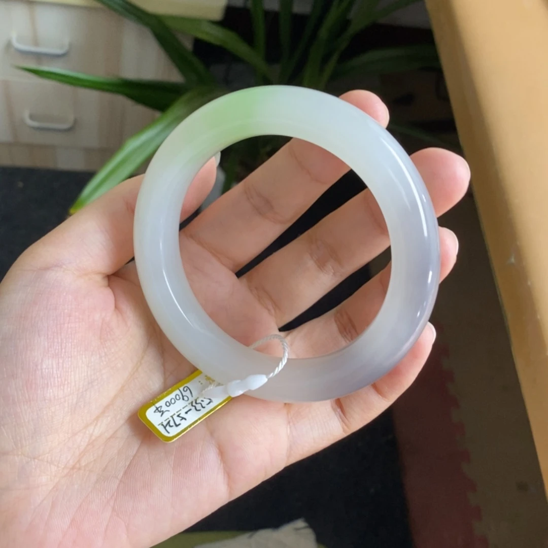 【闪购商品】和田玉（翠青玉）手镯未镶嵌5657紫翠白，高品质