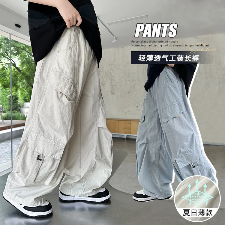 男童夏季裤子工装裤2025新款儿童夏款防蚊裤中大童童裤潮酷262211