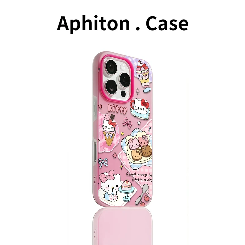奥菲顿甜品Kitty主题适用苹果16果冻手机壳mate60华为P70小米14套