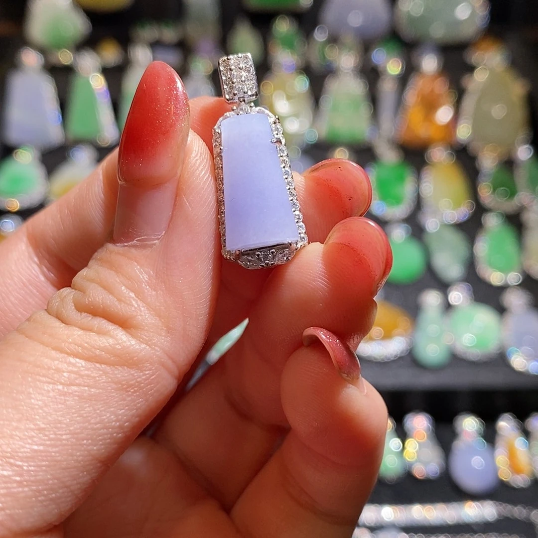 颈饰银S925镶嵌翡翠天然翡翠