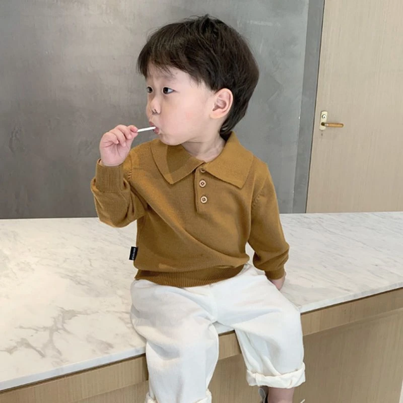 男童毛衣宝宝中小童打底衫2025年春秋新款polo翻领针织衫长袖T恤