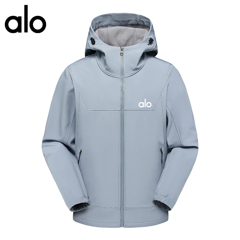 alo舒适秋季软壳衣户外运动防风防水连帽软壳冲锋衣外套防泼水