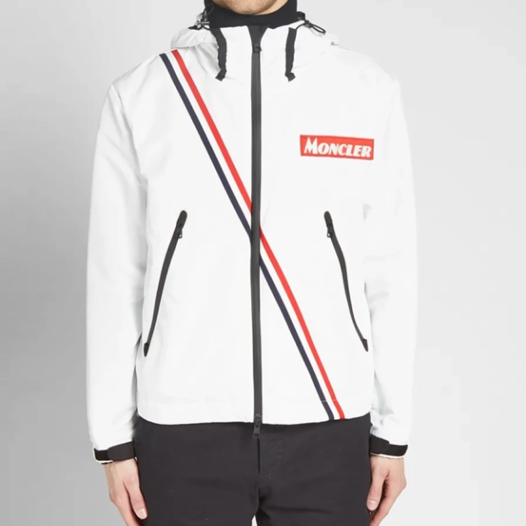 未使用 MONCLER 字母刺绣拉链连帽外套夹克/尺码5