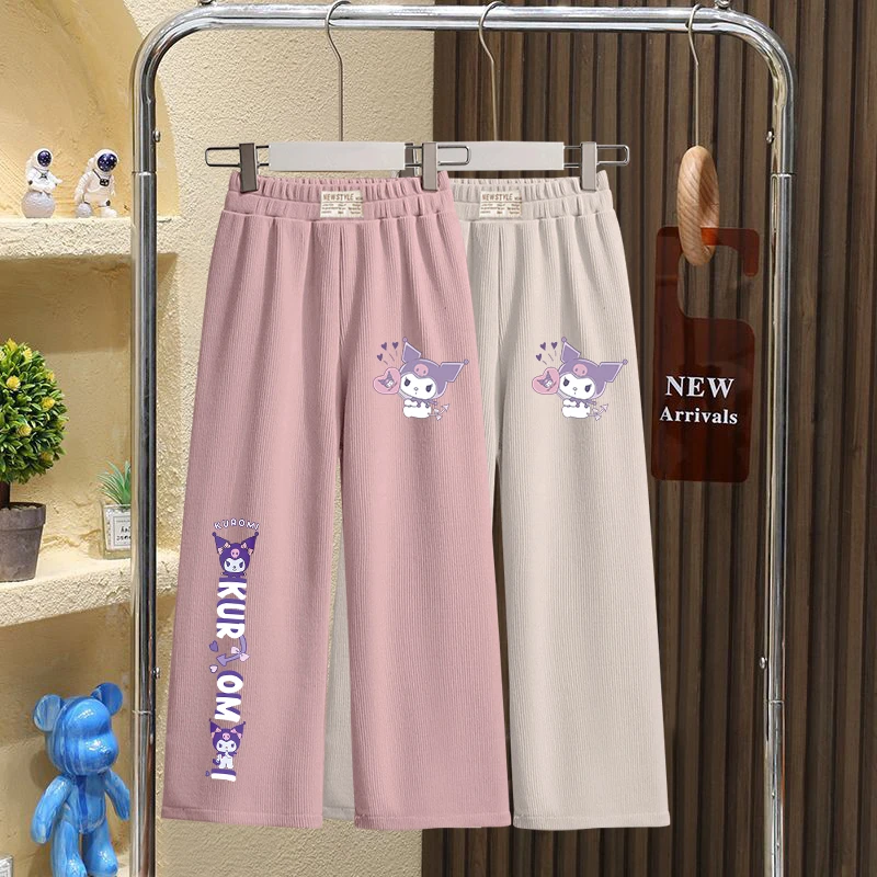 女童春秋灯芯绒裤子中大童宝宝洋气休闲直筒裤儿童秋装女孩阔腿裤