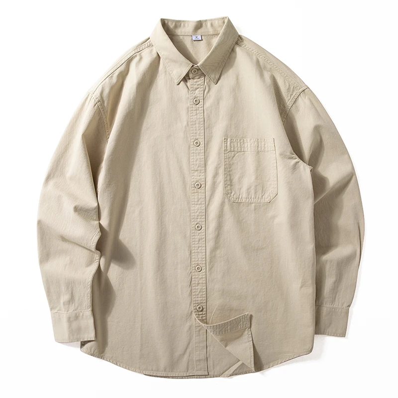Enbi Simcotton纯棉衬衫男士长袖春百搭上衣青春外穿男生衬衣外套