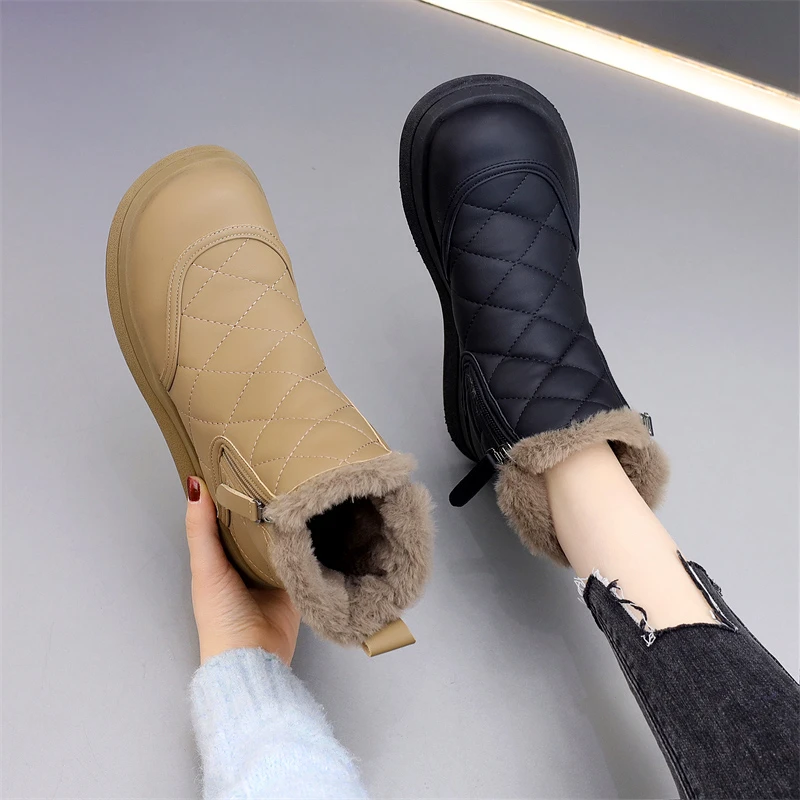雪地靴女2025年新款冬季加绒保暖防滑短靴东北大棉加厚软底棉靴子