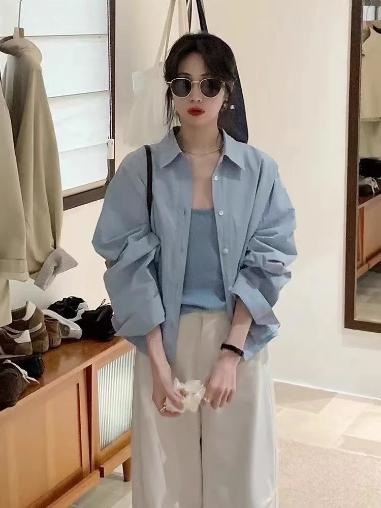 ENZE法式休闲长袖衬衫背心上衣叠穿两件套装女高级感2025春季新款